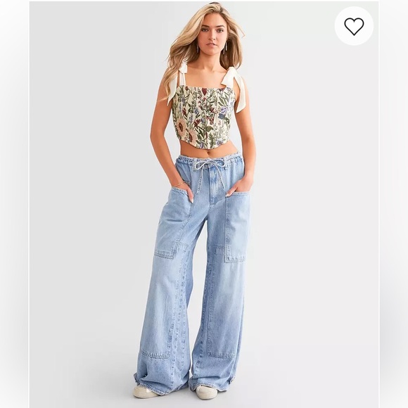 Free People Crvy Outlaw Wide Leg Baggy Jeans M